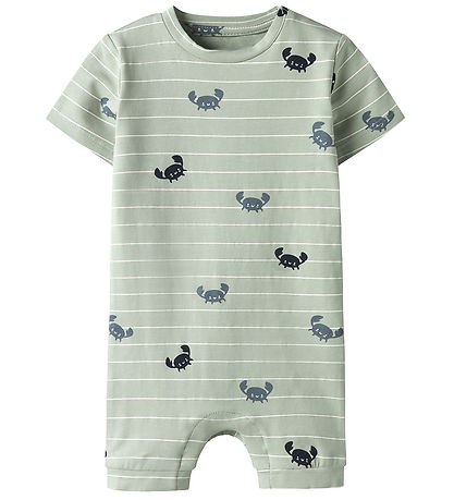 Name It Summer Romper - NbmVroels - Aqua Gray/Crabs