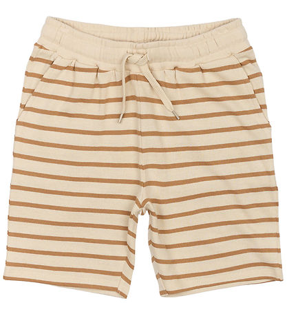 The New Shorts - Black - Indian Tan Striped