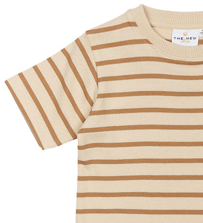 The New Siblings T-shirt - TnstNat - Indian Tan Striped