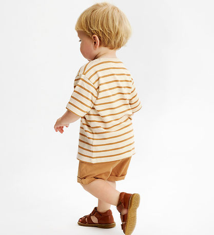 The New Siblings T-shirt - TnstNat - Indian Tan Striped
