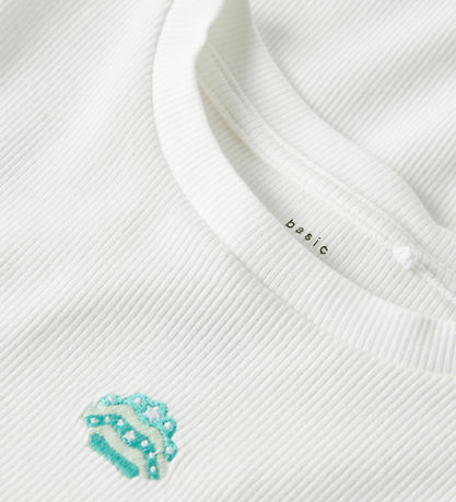 Name It T-shirt - NkfVivemma - Rib - Bright White/Striped Shell Name It T-shirt - NkfVivemma - Rib - Bright White/Striped Shell