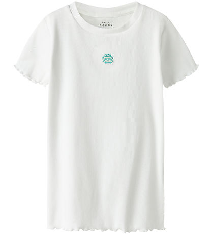 Name It T-shirt - NkfVivemma - Rib - Bright White/Striped Shell Name It T-shirt - NkfVivemma - Rib - Bright White/Striped Shell