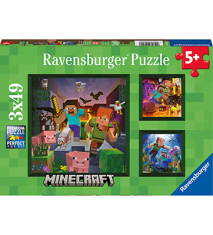Ravensburger Jigsaw Puzzle - 3x49 Bricks - Minecraft Ravensburger Jigsaw Puzzle - 3x49 Bricks - Minecraft
