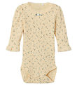 Name It Romper l/s - Rib - NbfHoise - Zon Kiss m. Bloemen