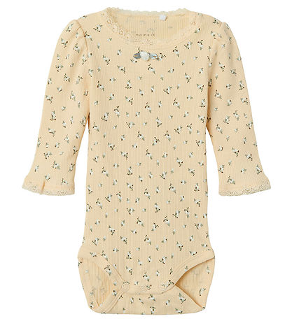 Name It Bodysuit l/s - Rib - NbfHoise - Sun Kiss w. Flowers