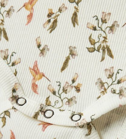 Lil' Atelier Bodysuit s/s - NbfLavo - Coconut Milk Humming Bird