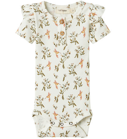 Lil' Atelier Bodysuit s/s - NbfLavo - Coconut Milk Humming Bird