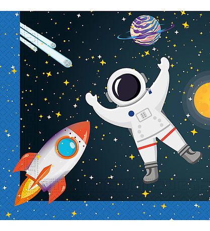 Decorata Party Napkins - 20-pack - 33x33 cm - Rocket Space Decorata Party Napkins - 20-pack - 33x33 cm - Rocket Space