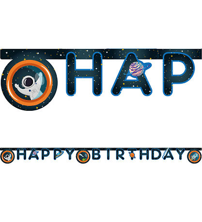Decorata Party Happy Syntymäpäivä Banner - Raketti Space