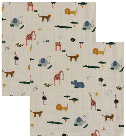 Liewood Muslin Cloths - Muslin - 2-Pack - 65x65 cm - Lewis - Saf