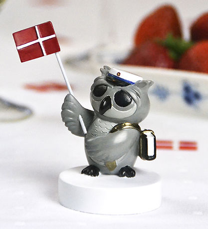 Kids by Friis Owl w. Book And Flag - Blue Kids by Friis Owl w. Book And Flag - Blue