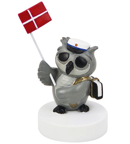 Kids by Friis Owl w. Book And Flag - Blue Kids by Friis Owl w. Book And Flag - Blue