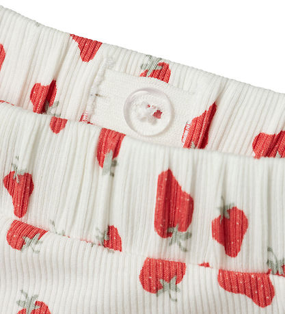 Shorts Name It - Rib - NmfVemma - Bright White/Strawberry