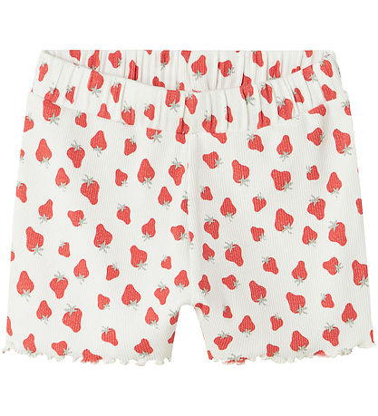 Shorts Name It - Rib - NmfVemma - Bright White/Strawberry