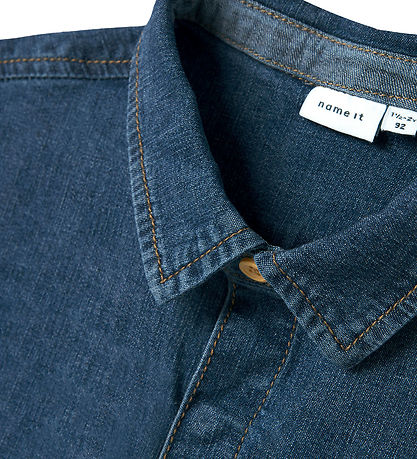 Name It Shirt s/s - Linen/Cotton - NmmPeter - Dark Blue Denim Name It Shirt s/s - Linen/Cotton - NmmPeter - Dark Blue Denim