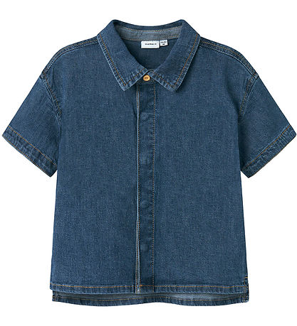 Name It Shirt s/s - Linen/Cotton - NmmPeter - Dark Blue Denim Name It Shirt s/s - Linen/Cotton - NmmPeter - Dark Blue Denim