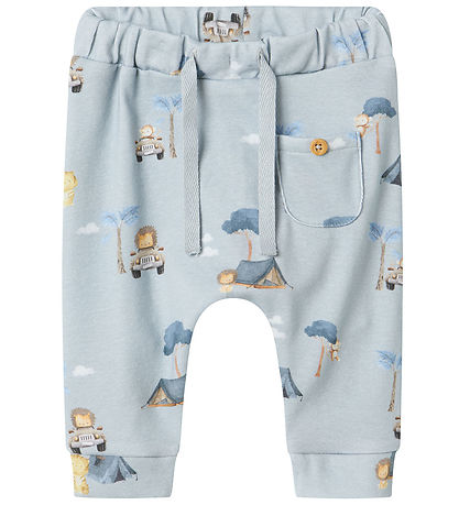 Name It Trousers - NbmHelp - Pearl Blue w. Print