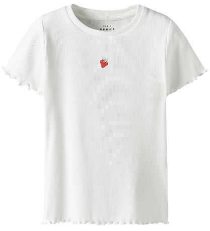 Name It T-shirt - Rib - NmfVivemma - Bright White/Strawberry