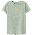 Name It T-Shirt - Rib - NmfVivemma - Aqua Grau/Lemon
