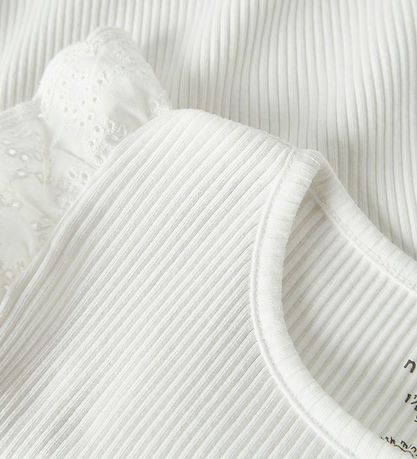 Name It T-shirt - Rib - NmfHalina - Bright White w. Lace