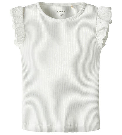 Name It T-shirt - Rib - NmfHalina - Bright White w. Lace