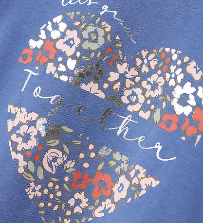Name It T-shirt - NmfHnanna - Bleached Denim w. Print