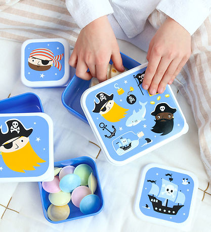 A Little Lovely Company Lunchbox Set - 4 pcs - Pirates