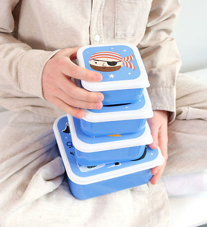A Little Lovely Company Lunchbox Set - 4 pcs - Pirates