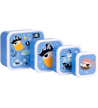 A Little Lovely Company Lunchbox Set - 4 pcs - Pirates A Little Lovely Company Lunchbox Set - 4 pcs - Pirates
