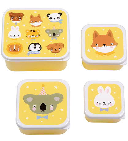 A Little Lovely Company Lunchbox Set - 4 pcs - Animal Friends
