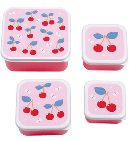 A Little Lovely Company Lunchbox Set - 4 pcs - Cherries