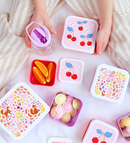 A Little Lovely Company Lunchbox Set - 4 pcs - Cherries