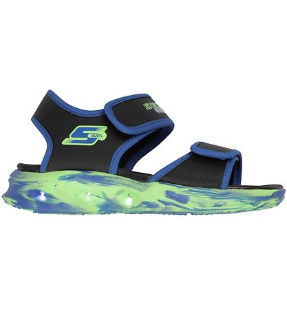Skechers Sandals w. Lights Sola - Black/Blue