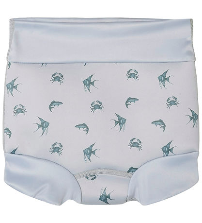 Lil' Atelier Schwimmwindel - NbmFero - Dampf Blue m. Meerestiere