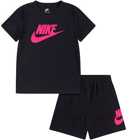 Nike Shorts Set - T-shirt/Shorts - Hyper Pink/Black Nike Shorts Set - T-shirt/Shorts - Hyper Pink/Black