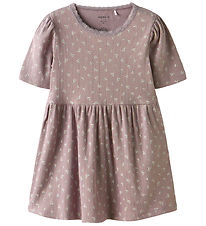 Name It Dress - Rib - NmfHoise - Purple Dove w. Flowers Name It Dress - Rib - NmfHoise - Purple Dove w. Flowers