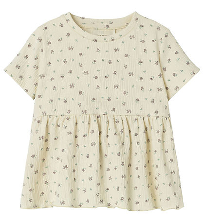 Name It T-shirt - NmfJannis - Blekta Sand m. Blommor