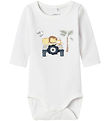 Name It Bodysuit l/s - NbmHollow - Bright White w. Print