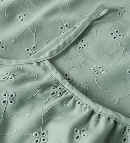 Name It Dress - NkfVioleta - Aqua Gray w. Embroidery Anglaise