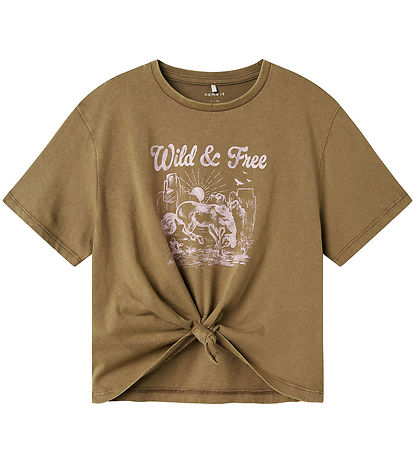 Name It T-shirt - NkfHolyr - Walnut w. Print Name It T-shirt - NkfHolyr - Walnut w. Print