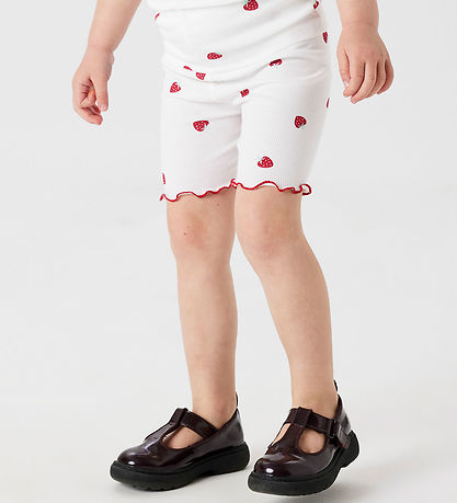 Name It Bicycle Shorts - Rib - NmfJillie - Bright White w. Straw