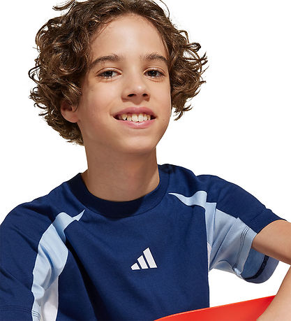 adidas Performance T-shirt - J CB T - Blue w. Logo