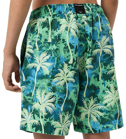 Björn Borg Badeshorts - Print - Grün/Blau m. Palmen