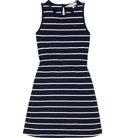 Tommy Hilfiger Klänning - Bomull/Lin - Dark Natt Marinblå Stripe