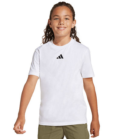 adidas Performance T-shirt - J SL 160 - White/Black w. Logo