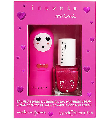 Inuwet Gift Set - Lip balm/Nail Polish - Fuchsia