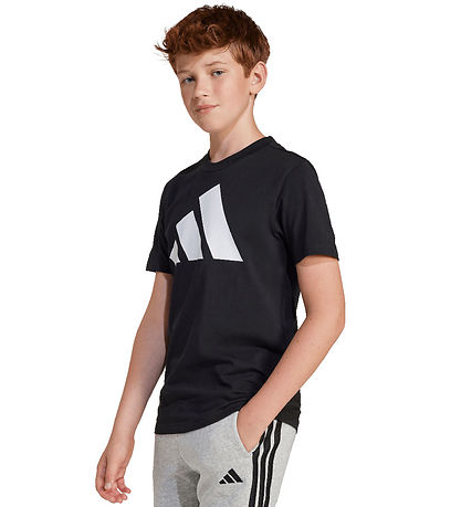 adidas Performance T-skjorte - J BL Tee 160 - Svart/Hvit m. Logo adidas Performance T-skjorte - J BL Tee 160 - Svart/Hvit m. Logo