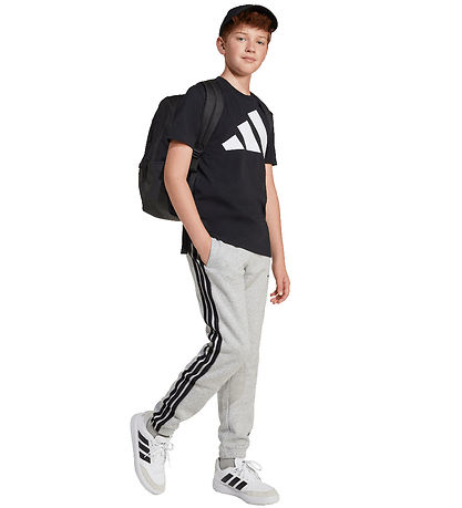 adidas Performance T-shirt - J BL Tee 160 - Black/White w. Logo