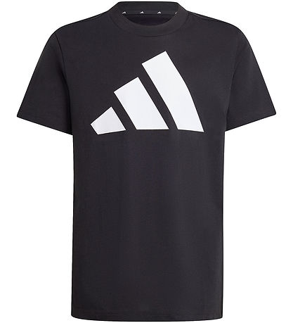 adidas Performance T-shirt - J BL Tee 160 - Black/White w. Logo