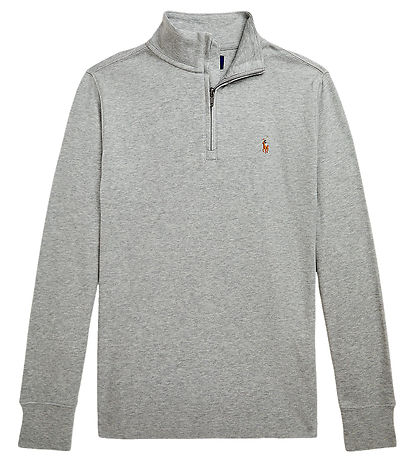 Polo Ralph Lauren Bluse m. Reißverschluss - Grau Meliert